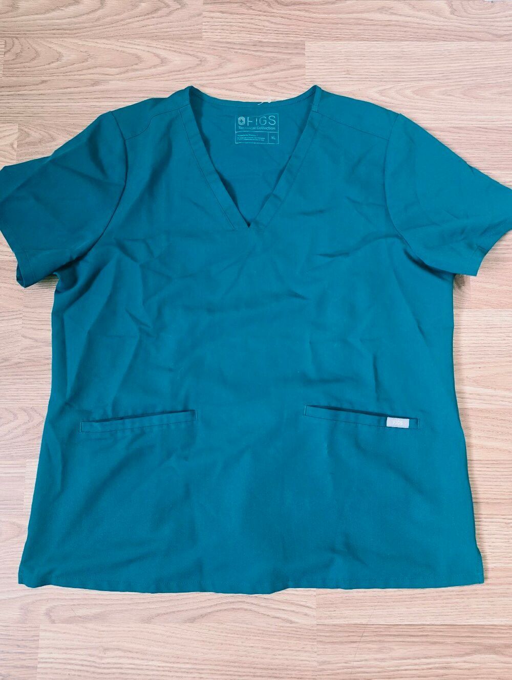 Figs Casma Scrub Top Two Pocket Teal Women's Size XL